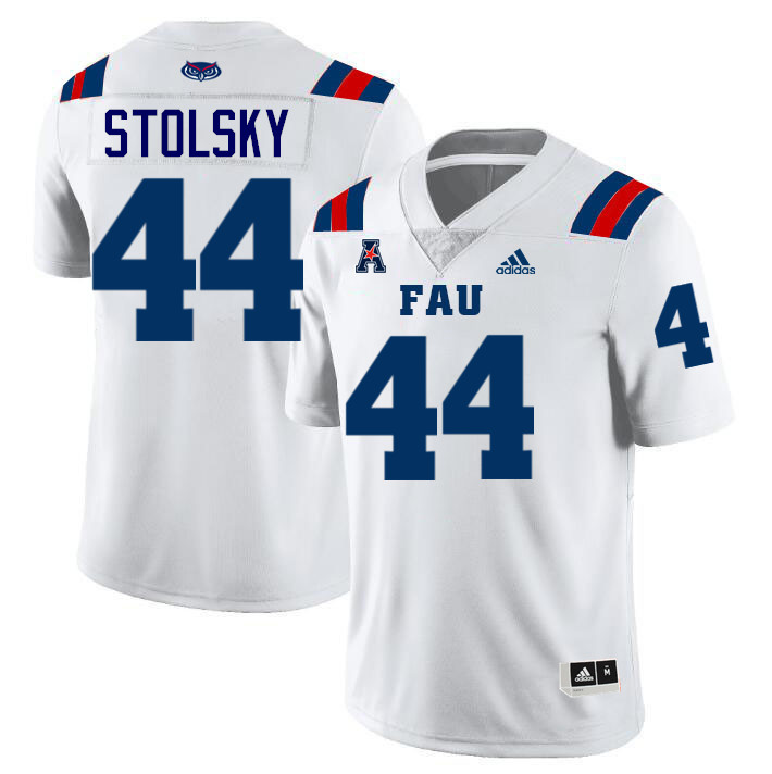 #44 Tyler Stolsky FAU Jersey,Florida Atlantic Owls Football Jersey,Uniforms,Gears-White